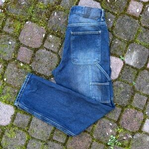 Dark Denim Utility/Workwear Relaxed Fit Jeans